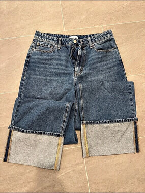 BP. Low Rise Baggy Wide Leg Jeans Blue & Gray Waist 30